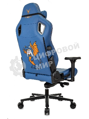 Кресло игровое Knight Craft Dragon синий эко.кожа крестов. металл