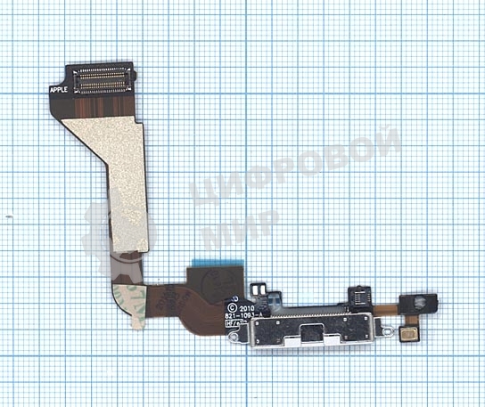 Шлейф разъема питания для iPhone 4 белый
