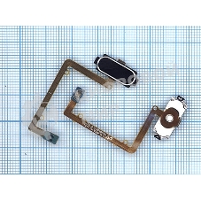 Кнопка HOME в сборе с механизмом и шлейфом для Samsung A510, черная