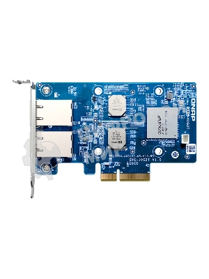 Сетевая карта QNAP QXG-10G2T Dual-port BASET 10GbE network expansion card; low-profile form factor; PCIe Gen3 x4