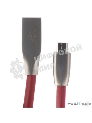 Кабель USB2.0 Cablexpert CC-G-mUSB01R-1.8M, AM/microB, серия Gold, длина 1.8м, красный, блистер