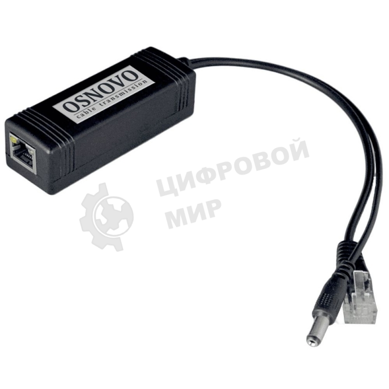 Сплиттер PoE Splitter/2 Osnovo Fast Ethernet. PoE IEEE 802.3af.- RJ45(10/100 Base-T, IE