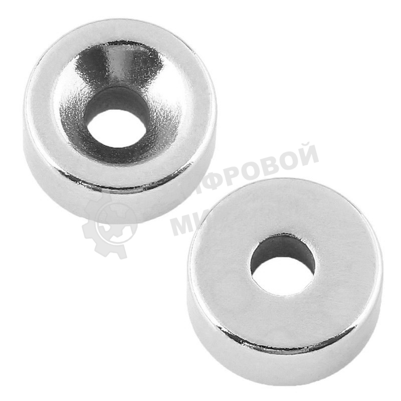 Неодимовый магнитный диск Rexant 15х5 мм с зенковкой 10х4,5 мм (упаковка 2 шт.)