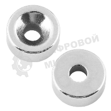 Неодимовый магнитный диск Rexant 15х5 мм с зенковкой 10х4,5 мм (упаковка 2 шт.)