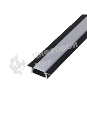 Комплект врезного алюминиевого профиля с рассеивателем Rexant 22х6 мм, 1 м, черный