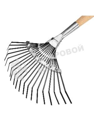 Грабли Сибртех веерные 20 зубьев, с черенком, оксидированные, плоский зуб