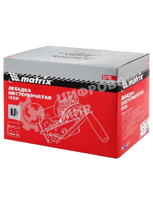 Лебедка шестеренчатая Matrix тяга - 0,8 т, 9 м, тросовая