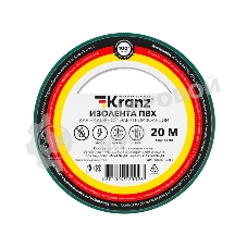 Изолента ПВХ Kranz 0.13х15 мм, 20 м, зеленая (10 шт./уп.)