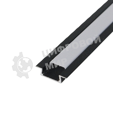 Комплект врезного алюминиевого профиля с рассеивателем Rexant 22х6 мм, 1 м, черный