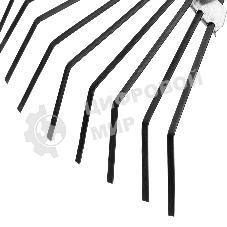 Грабли Сибртех веерные 20 зубьев, с черенком, оксидированные, плоский зуб