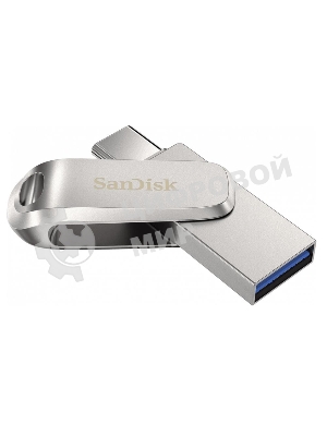 Флешка USB Sandisk Ultra Dual Luxe (SDDDC4-032G-G46), 32Gb, USB 3.2 Gen 1/Type-C, R/W 150/40, серебристый