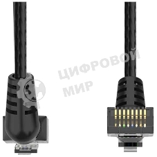 Патч-корд Vention прямой UTP cat.6a, RJ45 угол 90 - 2м. черный