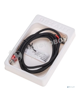 Кабель Rexant USB-A - Type-C, 5А, 50Вт, 1м, в черной нейлоновой оплетке