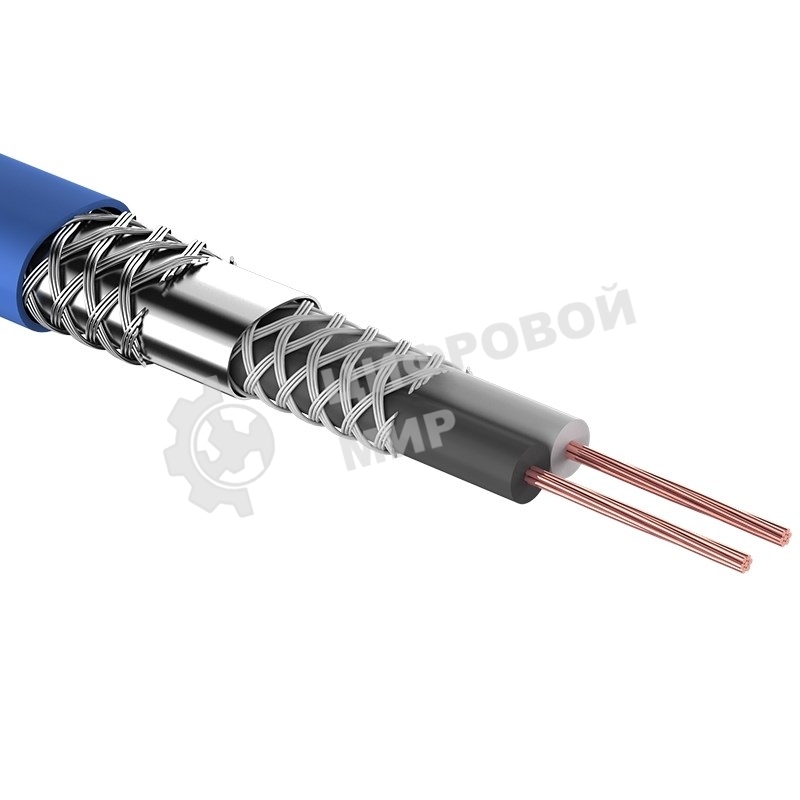 Кабель микрофонный Rexant 2х0,25 м м², ø 6,8 мм, синий, бухта 100 м