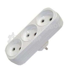 Разветвитель 3 гнезда без заземл. плоский 6А UNIVersal А203