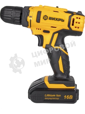 Дрель-шуруповерт Вихрь ДА-16Л-2К, 16 В, 2 Ач, 42Нм, щеточный