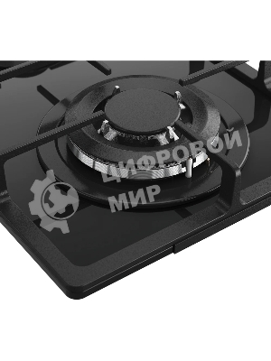 Газовая варочная панель Monsher MGG 33 NoirR, газ, High-Tech, 30 см, автоматический электроподжиг, газ-контроль, форсунки под сжиженый газ, SABAF конфорки, чугунные решетки, черный