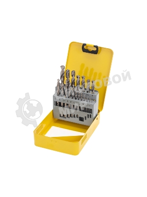 Набор сверл по металлу Kranz 1-10мм (через 0,5мм), HSS, цилиндрический хвостовик, металлический кейс, 19 шт.