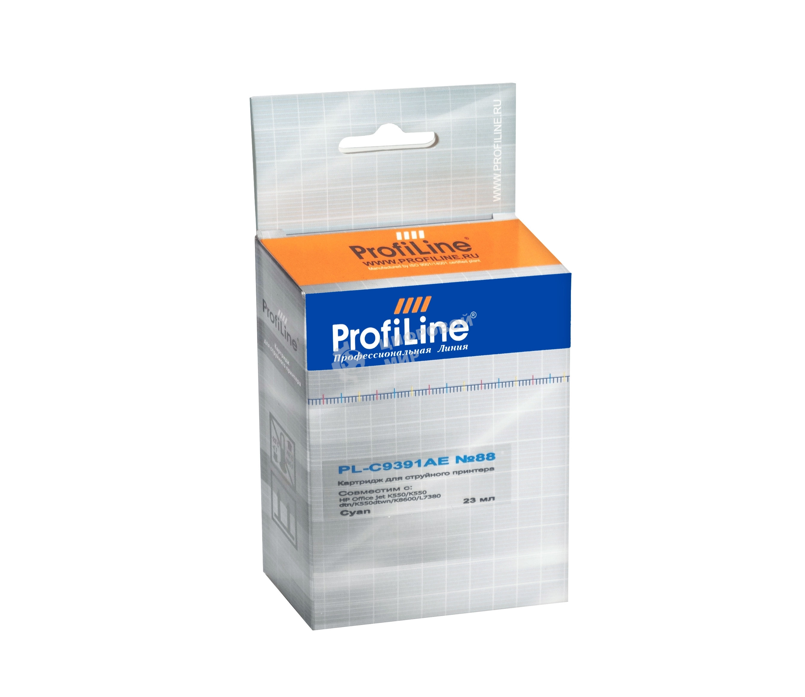 Картридж струйный ProfiLine PL-C9391AE №88 для принтеров HP Office jet K550/K550 dtn/K550dtwn/K5400/K5400dn/K8600/L7380/L7590 Cyan водные