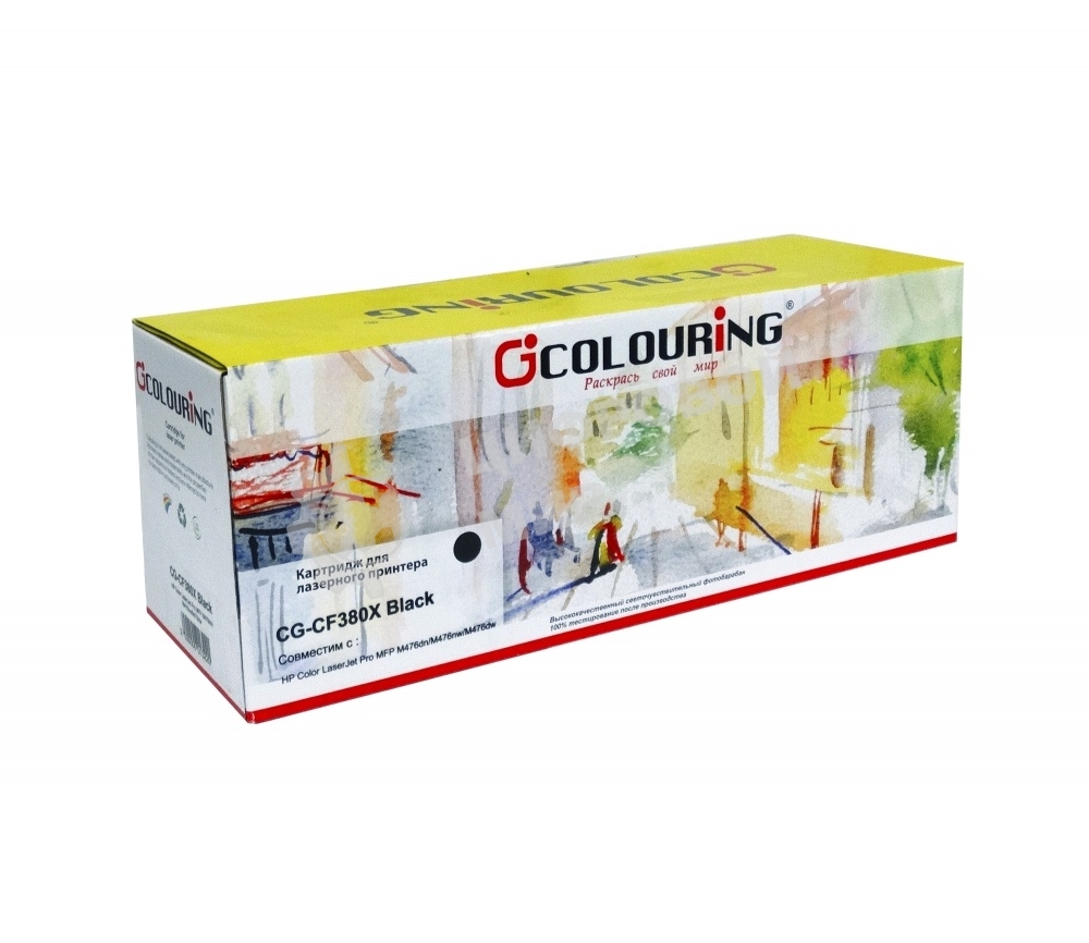 Картридж лазерный Colouring CG-CF380X (тип CF380X) Black черный (4400 стр.) для HP Color LaserJet Pro M475/M476 MFP