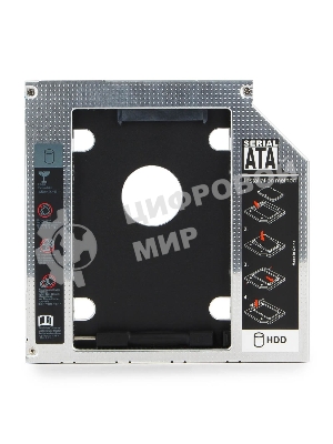 Низкопрофильный адаптер Gembird MF-95-01 для 2.5-дюймового накопителя в отсек 5.25 дюйма, 9,5 мм