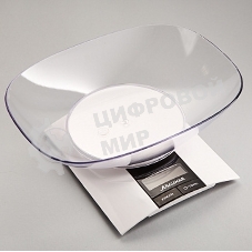 Весы кухонные электронные АКСИНЬЯ КС-6505 белый: 3кг, (12)