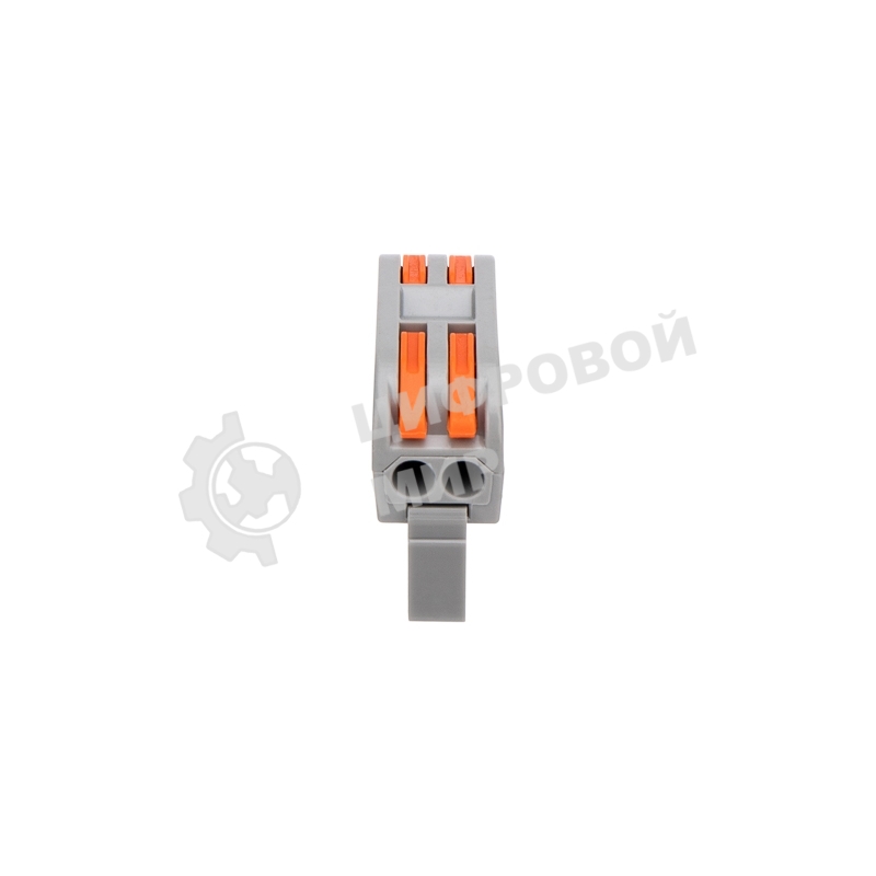 Клемма СМК Rexant 222-422D проходная 2-полюсная, с креплением на DIN-рейку (0,08-4 мм²), серый (5 шт./уп.)