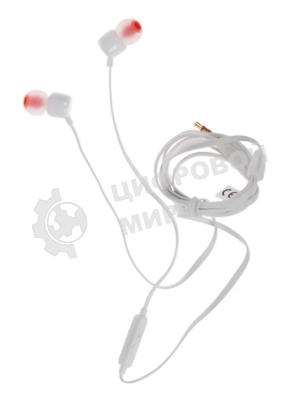 Проводные наушники JBL Tune 110 белый, внутриканальные, Jack 3.5 мм