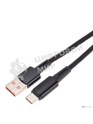 Кабель Rexant USB-A - Type-C, 6А, 120Вт, 1м, в черной нейлоновой оплетке