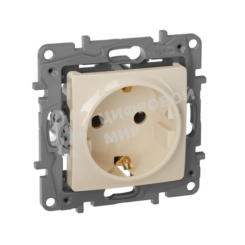 Розетка 2К+З винты, сл. кость ETIKA 