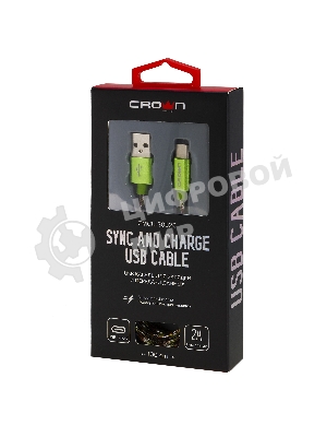 Кабель Crown USB - USB Type-C CMCU-3092C military