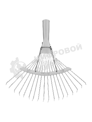 Грабли веерные стальные Сибртех 350 мм, 18 круглых зубьев, оцинкованные, без черенка