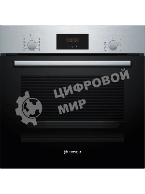 Духовой шкаф Bosch HBF512BS1T Serie 2, нержавеющая сталь, класс энергоэффективности А, 7 режимов, 3-х слойное остекление, LED-дисплей, утапливаемые переключатели, галогенное освещение, проволочные направляющие, сделано в Турции,
