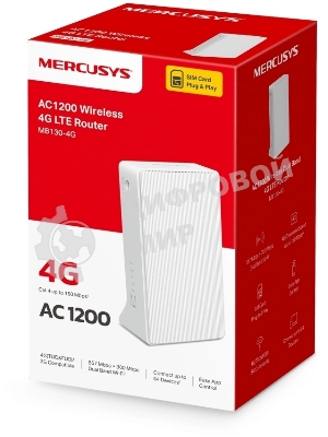 Wi-Fi роутер Mercusys MB130-4G AC1200 Двухдиапазонный 4G LTE