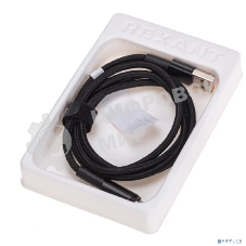Кабель Rexant USB-A - Type-C, 6А, 120Вт, 1м, в черной нейлоновой оплетке