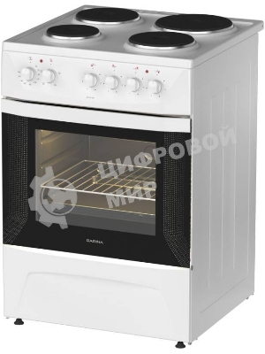 Плита электрическая Darina 1D EM 141 404 W белый/черный, конфорок 4 шт, духовка 50 л, 60 см x 85 см x 60 см