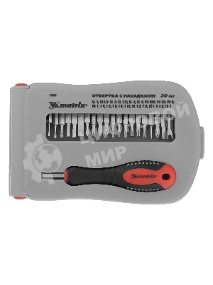 Отвертка Matrix для точных работ с насадками Fusion, 22 пр. в пласт. пенале