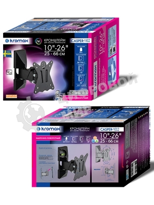 Кронштейн Kromax CASPER-102 черный, для LED/LCD ТВ 10