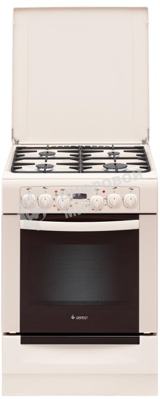 Плита комбинированная Gefest ПГЭ 6102-03 0167 бежевый, конфорок 4 газовых, духовка 55 л, 60 см x 85 см x 60 см