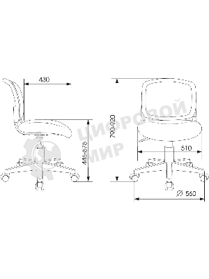 Кресло Бюрократ CH-W296NX TW-02 светло-серый, сетка, 120 кг