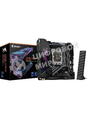 Материнская плата Gigabyte Z890I AORUS ULTRA, LGA 1851, Intel Z890, 2xDDR5, 2xSATA, 2xM.2, 1xPCIe 5.0 x16, 1xDP, 1xHDMI, 1xUSB-C, 1x Thunderbolt 4, 1x 2.5Gb LAN, 2xUSB-A 3.2 Gen 1, 3xUSB-A 3.2 Gen 2, 2x3.5 мм, TOSLINK, 7.1, 1xUSB4, Mini-ITX