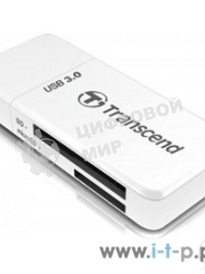 Кард-ридер Transcend RDF5/белый/microSDHC,microSDXC,SDHC,SDXC/USB 3.0/пластик