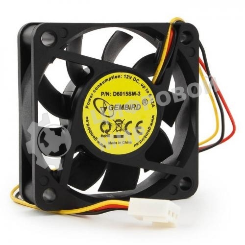 Вентилятор для корпуса Gembird черный, 60 мм, 4000 об/мин, 25 дБ, 3 pin