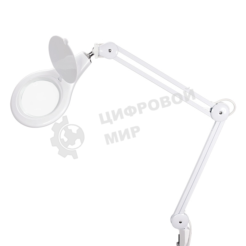 Лупа на струбцине Rexant, круглая, 5D, с подсветкой 108 LED, белая