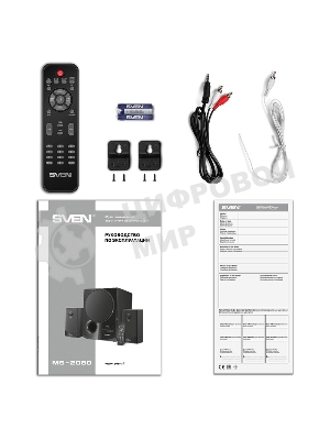 Акустическая система 2.1 SVEN MS-2080/70 Watt/~220V 50Hz/FM-тюнер, USB/SD, дисплей/BLUETOOTH/ПДУ/Black