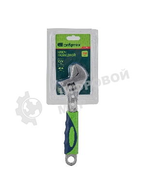 Ключ разводной, 200мм, переставная губка, двухкомпонентная рукоятка Сибртех