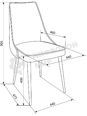 Стул для дома Бюрократ CH-K4 св. серый Holland 09 металл черный на ножках