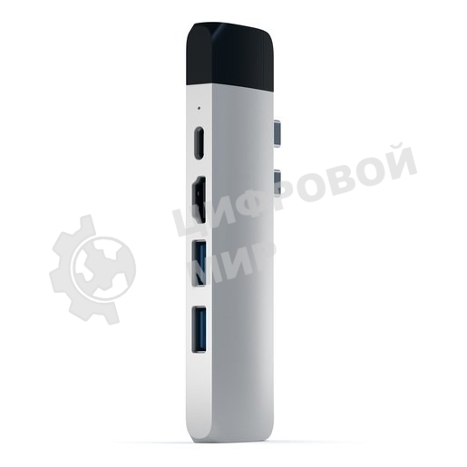 USB-концентратор Satechi Aluminum Pro Hub with Ethernet для 2016/2017 MacBook Pro 13” и 15”, серебряный.