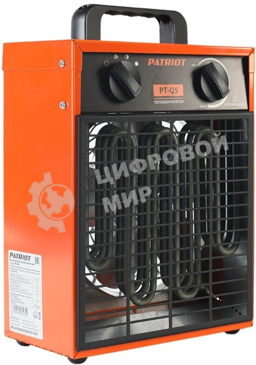 Калорифер PATRIOT PT-Q 5 220В терморегулятор, нерж.ТЭН, шнур с промышленной вилкой