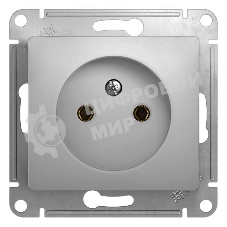 Механизм розетки 1-м СП Glossa 16А IP20 без заземл. алюм. SchE GSL000341
